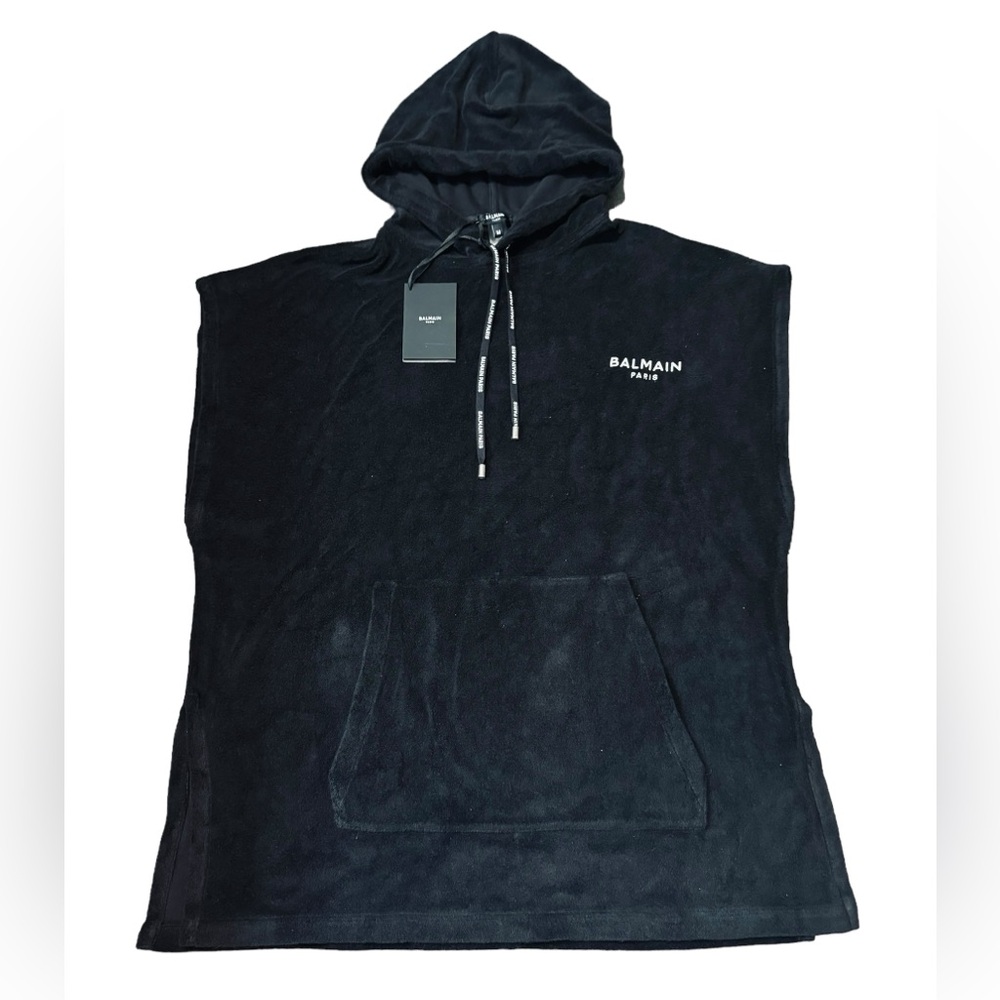 BALMAIN***Black Terry Men’s Sleeveless Hoodie***Medium***$890 - Picture 5 of 8